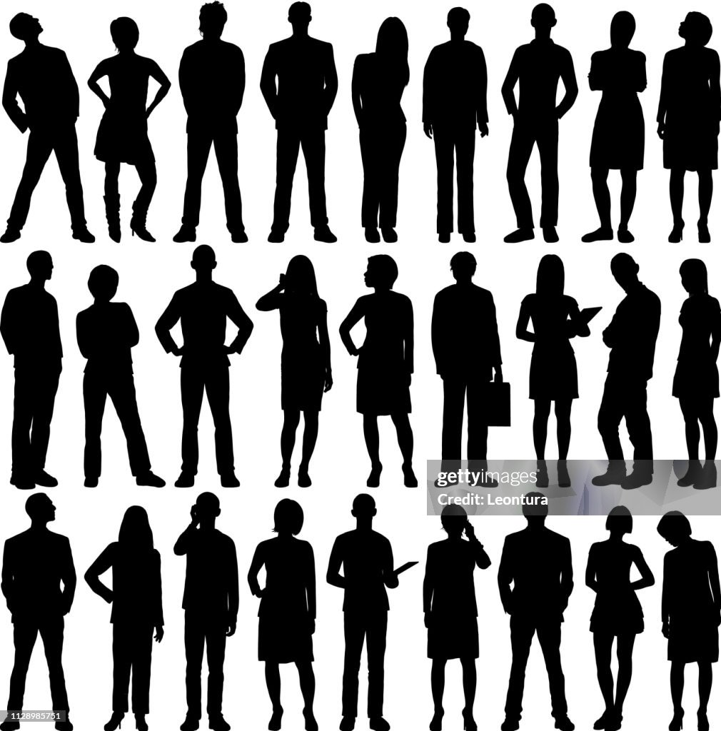 Hochdetaillierte Menschen-Silhouetten