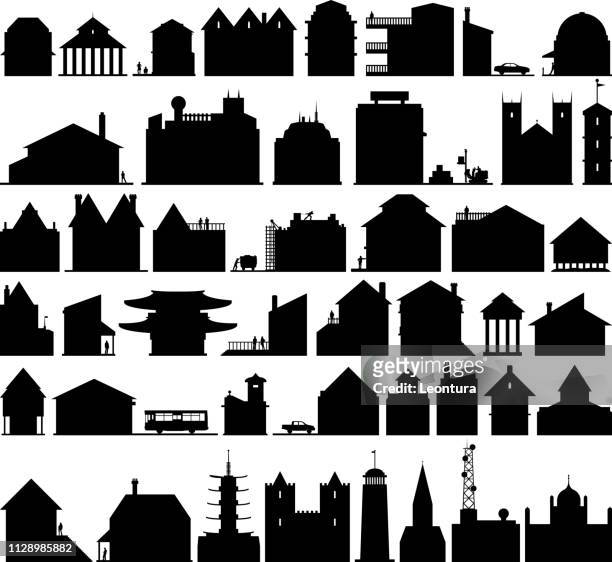 buildings - suburban stock illustrations