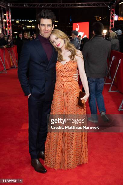 Guy Nattiv and Jaime Ray Newman attend the "Skin" premiere during the 69th Berlinale International Film Festival Berlin at Zoo Palast on February 11,...