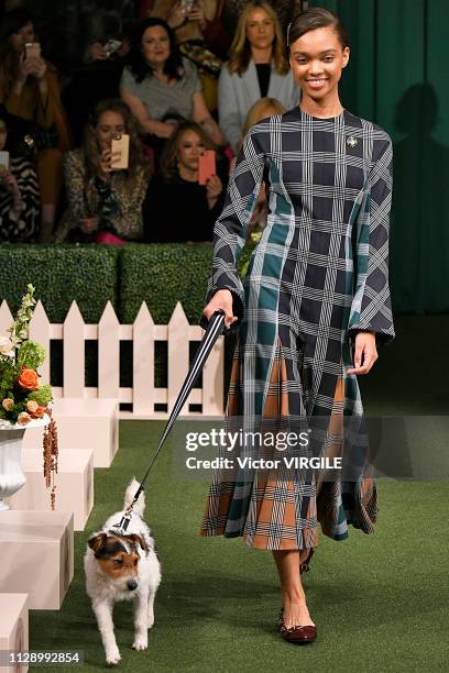 Model walks the runway at the Lela Rose Ready to Wear Fall/Winter 2019-2020 fashion show during New York Fashion Week on February 11, 2019 in New...