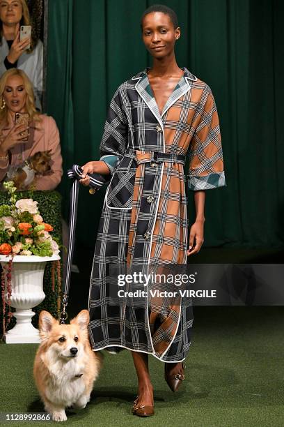 Model walks the runway at the Lela Rose Ready to Wear Fall/Winter 2019-2020 fashion show during New York Fashion Week on February 11, 2019 in New...