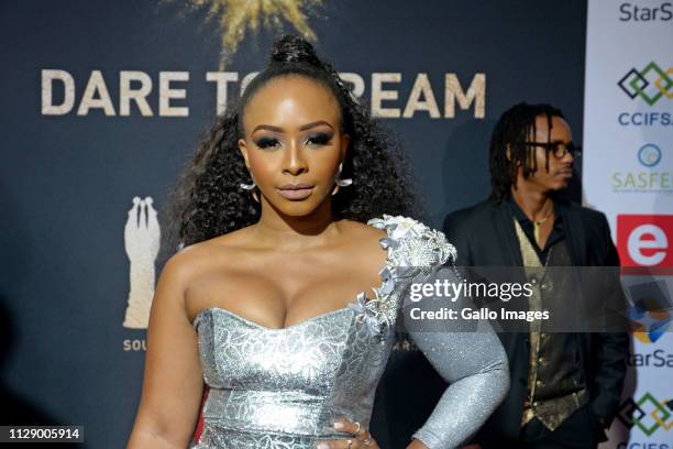 Boity Thulo during the 13th annual South African Film and Television Awards at the Sun City Superbowl on March 02, 2019 in Rustenburg, South Africa....