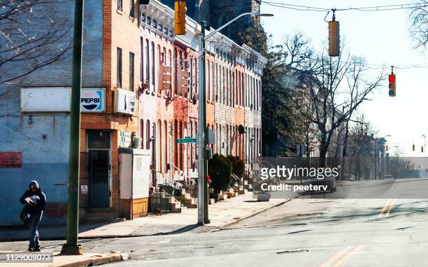 inner city streets - baltimore, md - baltimore maryland daytime stock pictures, royalty-free photos & images