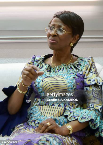 Ramata Ly-Bakayoko, Minister of Women Affairs and Ivorian Premier at the Paris Academy of Sciences Overseas , speaks during an interview with the AFP...