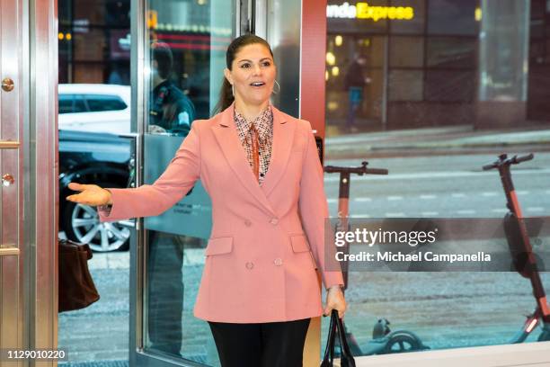 Crown Princess Victoria Of Sweden visits the Swedish office's of Google on March 7, 2019 in Stockholm, Sweden.