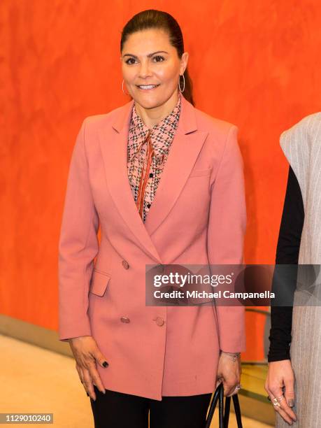 Crown Princess Victoria Of Sweden visits the Swedish office's of Google on March 7, 2019 in Stockholm, Sweden.