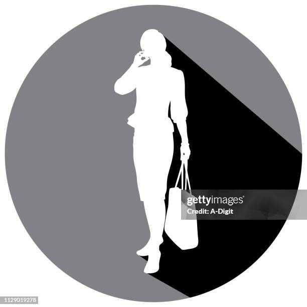 cellphone business shadow icon - formal stock illustrations