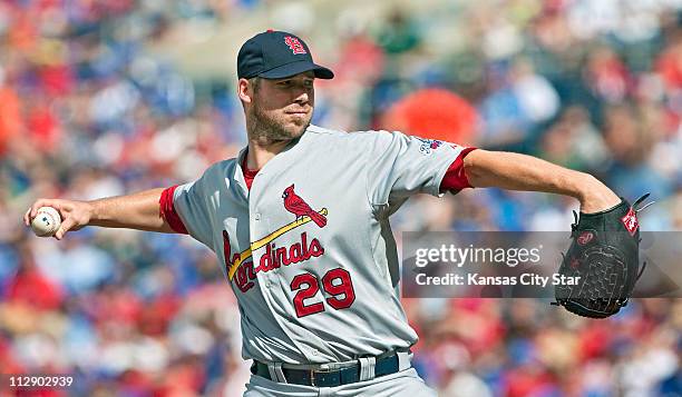 St. Louis Cardinals starting pitcher Chris Carpenter works in the first inning against the Kansas City Royals. The Cardinals defeated the Royals,...