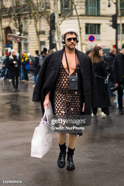 Guest during Paris Fashion Week Womenswear Fall/Winter 2019/2020, on March 05, 2019 in Paris, France.