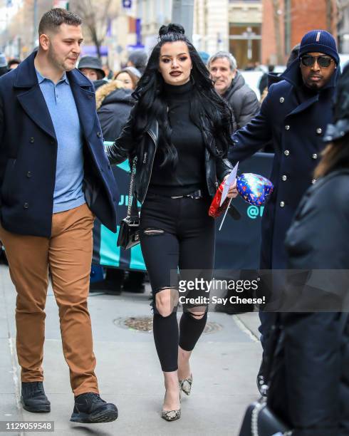 British WWE wrestler Saraya "Paige" Bevis is seen outside AOL BUILD on February 11, 2019 in New York City.