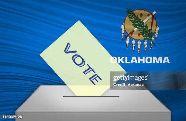 ballot box - election in oklahoma, usa - oklahoma state flag stock illustrations