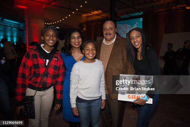 Andrea Waters King, Yolanda Renee King, Martin Luther King III and Jawanna Hardy attend End Gun Violence Together Rally at Union Market on February...