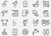 Bathroom and Toilet Line Icons