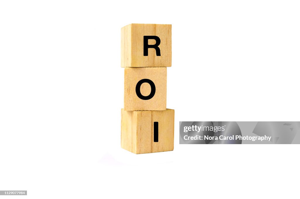 ROI Text Written on Wooden Block