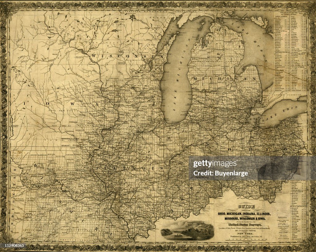 Map Of Ohio, Michigan, Indiana, Illinois, Missouri, Wisconsin, & Iowa