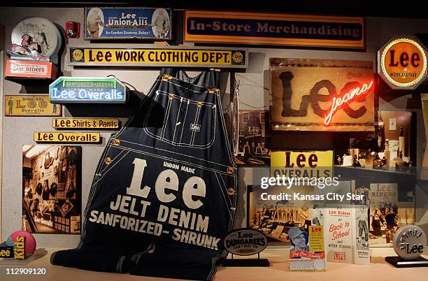 Display of historical items from Lee Jeans is on display at the Lee Company+=s museum in Merriam, Kansas.