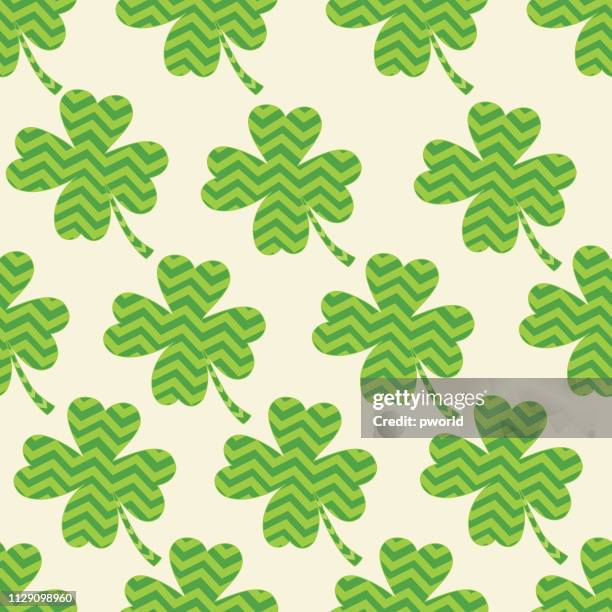 st. patrick's day seamless pattern with clover . - pub background stock illustrations