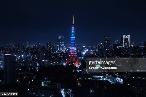 tokyo tower - 塔 stock pictures, royalty-free photos & images
