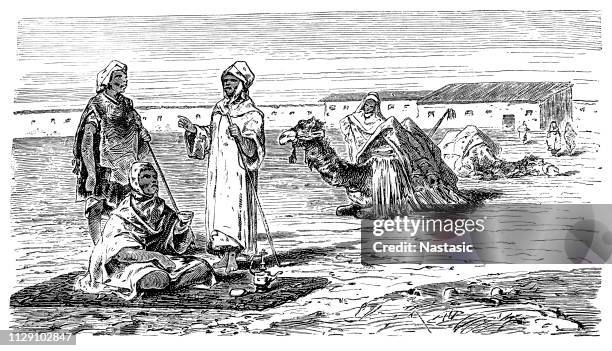 a "funduk" in morocco - morocco stock illustrations