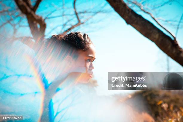 beautiful girl's portrait using prism - gender spectrum stock pictures, royalty-free photos & images