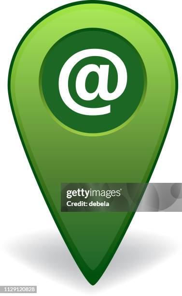 at sign map pointer for gps navigation - phone map ui stock illustrations