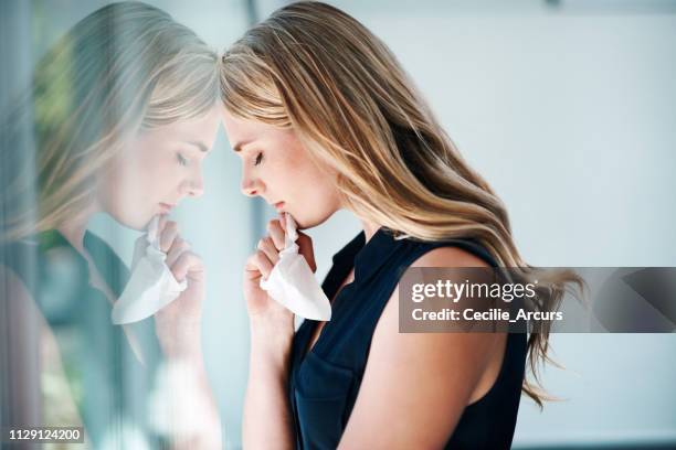 it's been a very stressful day at work - handkerchief stock pictures, royalty-free photos & images