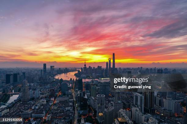 shanghai morning - 黃昏 fotografías e imágenes de stock