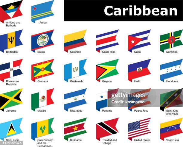 flaggen der karibik - jamaica flag stock-grafiken, -clipart, -cartoons und -symbole