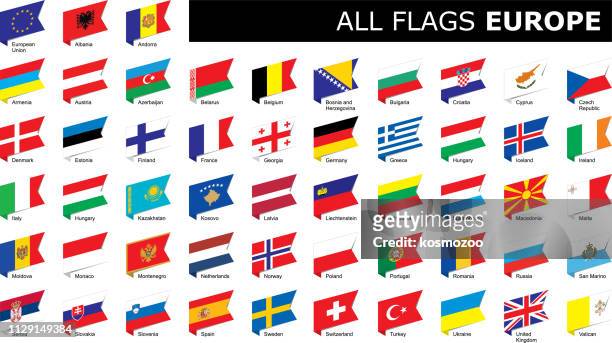 flags of europe - poland european union stock illustrations