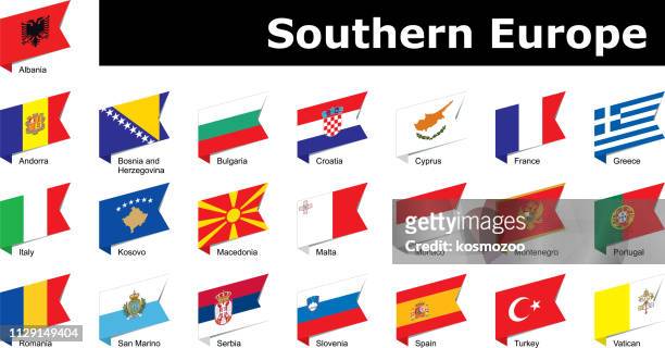 flags of southern europe - macedonia country stock illustrations