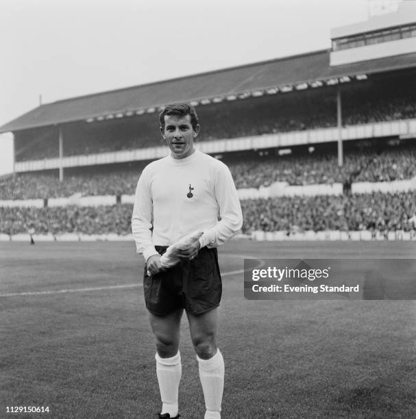 English soccer player Alan Mullery of Tottenham Hotspur FC at White Hart Lane Stadium, London, UK, 6th August 1968.