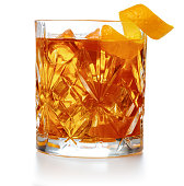 close up of old-fashioned cocktail