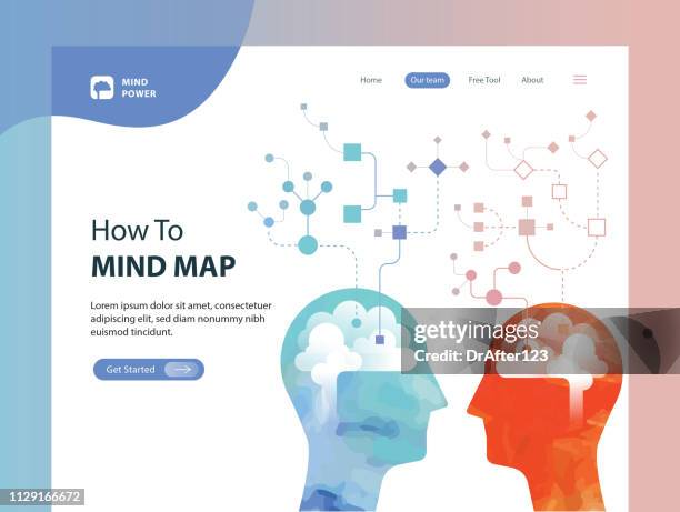 mind map web template - reflection stock illustrations