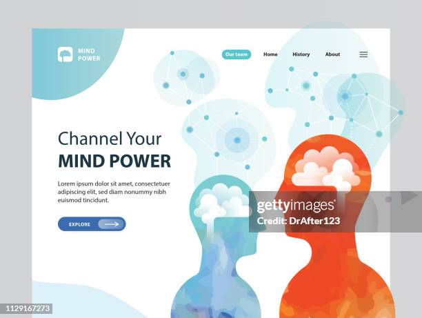 mind power web template - mind map stock illustrations