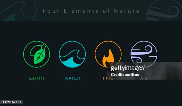 four elements new - weather stock illustrations