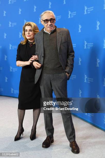 Catherine Deneuve and Andre Techine pose at the "Farewell To The Night" photocall during the 69th Berlinale International Film Festival Berlin at...