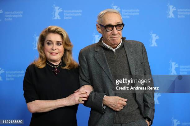 Catherine Deneuve and Andre Techine pose at the "Farewell To The Night" photocall during the 69th Berlinale International Film Festival Berlin at...