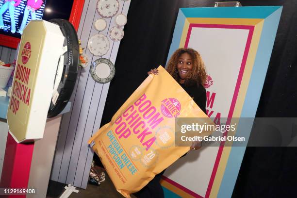 Yolanda Adams attends the talent lounge during the MusiCares Person of the Year honoring Dolly Parton at Los Angeles Convention Center on February...