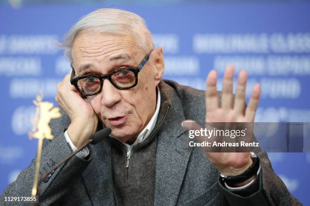 Director Andre Techine attends the "Farewell To The Night" press conference during the 69th Berlinale International Film Festival Berlin at Grand...
