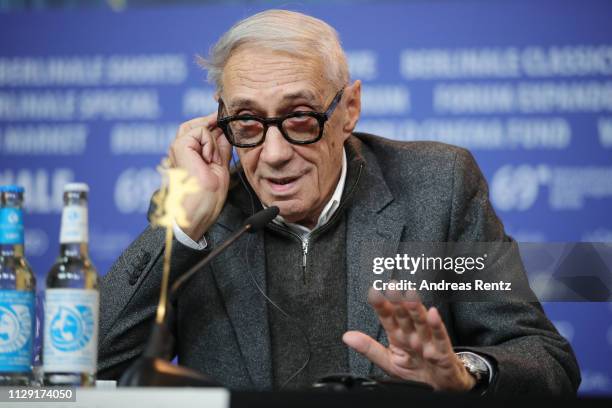 Director Andre Techine attends the "Farewell To The Night" press conference during the 69th Berlinale International Film Festival Berlin at Grand...