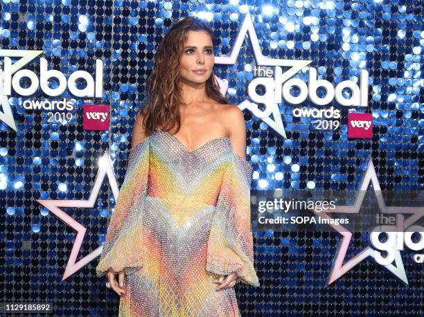 Cheryl Tweedy on the blue carpet at The Global Awards at the Eventim Apollo, Hammersmith.