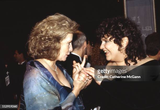 Betty Buckley and Wendy Wasserstein at the 43rd Annual Tony Awards on June 4, 1989 at the Lunt-Fontanne Theater in New York City, New York,.