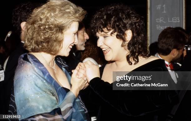 Betty Buckley and Wendy Wasserstein at the 43rd Annual Tony Awards on June 4, 1989 at the Lunt-Fontanne Theater in New York City, New York.