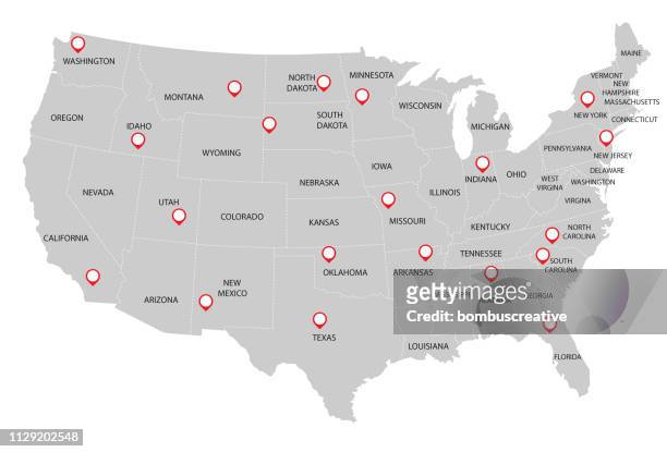 united states of america map - gulf coast states stock illustrations