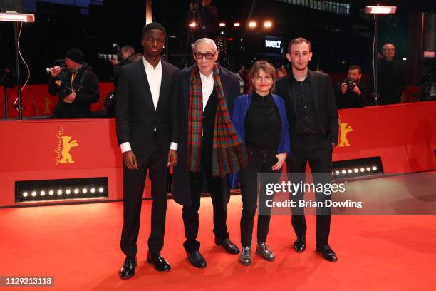 Stephane Bak, director Andre Techine, Lea Mysius and Kacey Mottet Klein pose at the "Farewell To The Night" premiere during the 69th Berlinale...