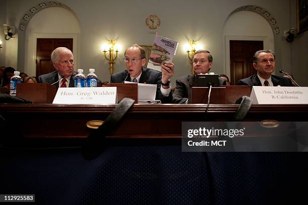 Reps. Mike Thompson , Greg Walden , John T. Doolittle, , and Wally Herger testify before the House Natural Resources Committee Tuesday, July 31, 2007...