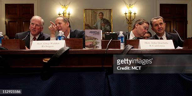Reps. Mike Thompson , Greg Walden , John T. Doolittle, , and Wally Herger testify before the House Natural Resources Committee Tuesday, July 31, 2007...