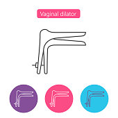 Vaginal dilator thin line icon.