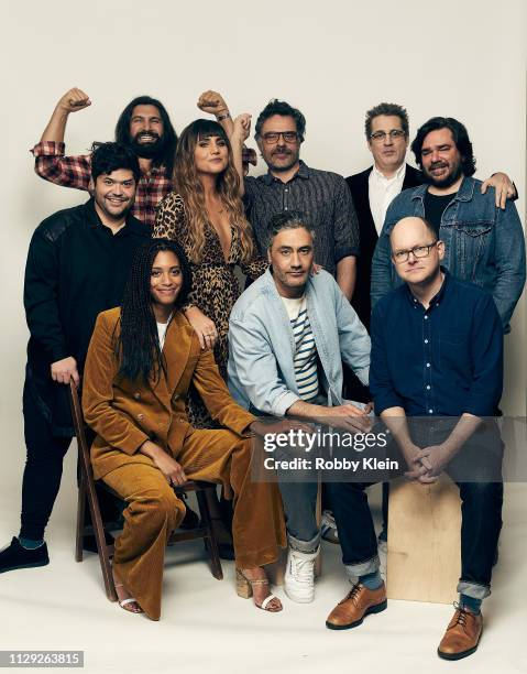 Harvey Guillen, Kayvan Novak, Natasia Demetriou, Jemaine Clement, Paul Simms, Matt Berry, Stefani Robinson, Taika Waititi, and Mark Proksch of the...