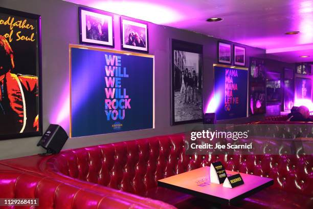 Signage is seen during Bohemian Rhapsody's Get Loud Extravaganza at Whiskey a Go Go on February 12, 2019 in Los Angeles, California.